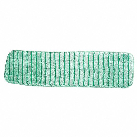 Mop Pad: Microfiber, 5 in Frame Wd, Green, Quick Connect Connection, 12 PK