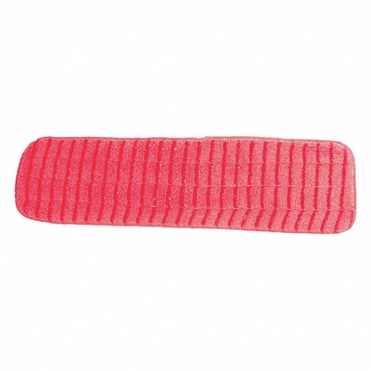 Mop Pad: Microfiber, 5 in Frame Wd, Red, Quick Connect Connection, 12 PK