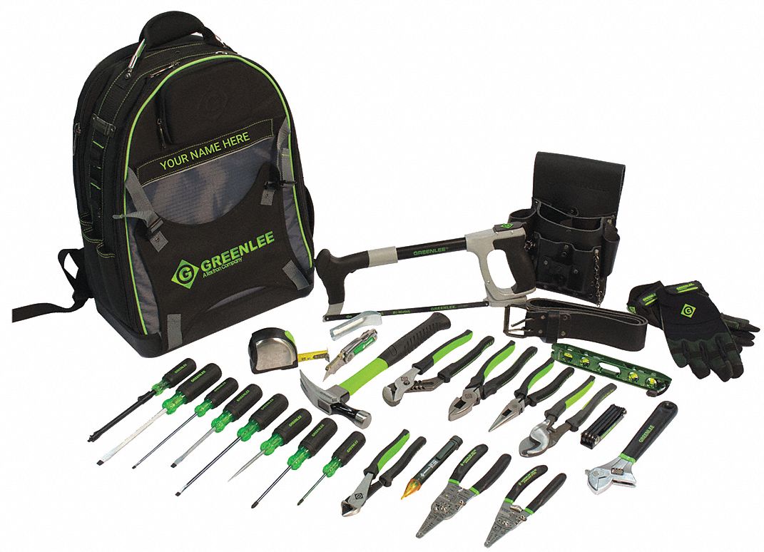 ELECTRICIANS TOOL KIT, 26 TOTAL PIECES, TOOL BACKPACK