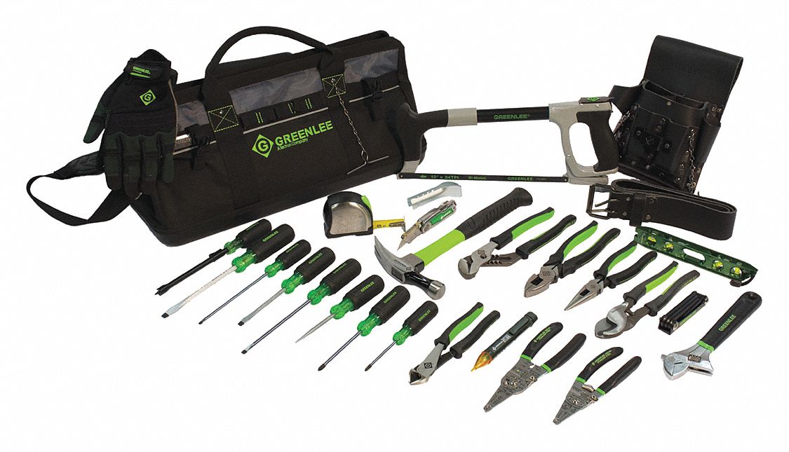 Greenlee 26 Total Pcs Tool Bag Electricians Tool Kit 416j640159