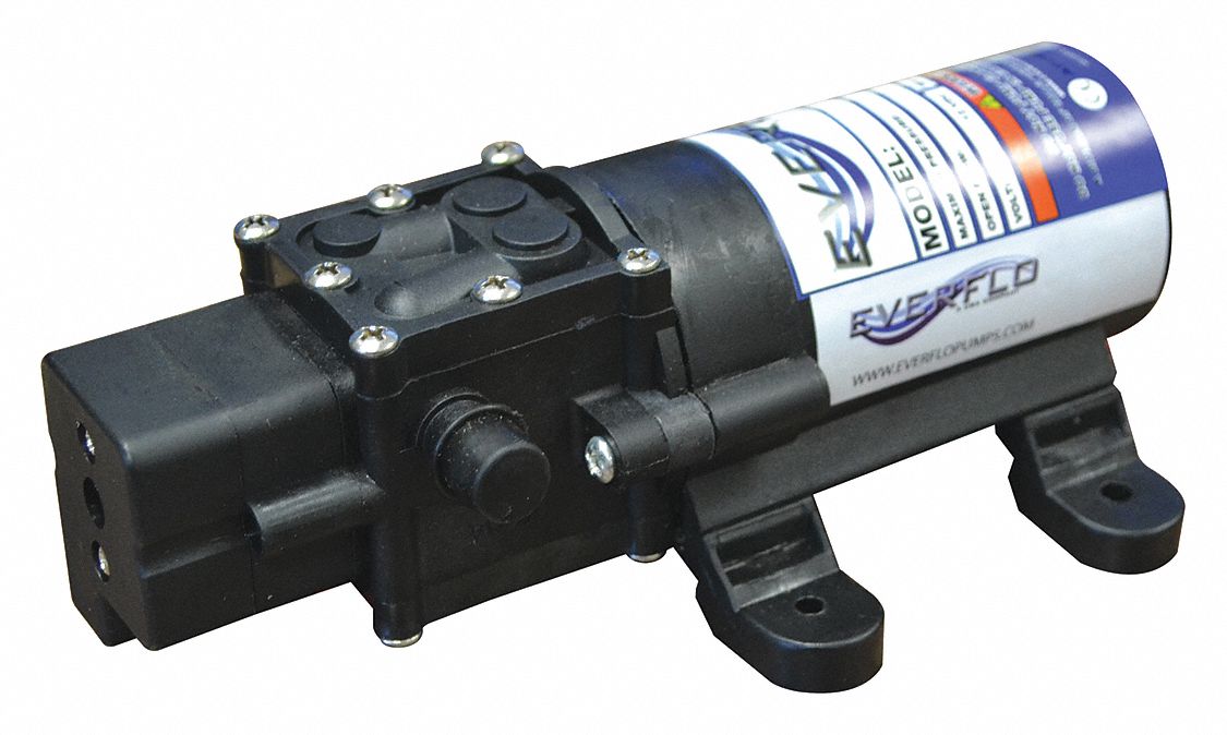 Electric Sprayer Pump: 3/8 in HB, 12V DC, 1 gpm Max. Flow, 40 psi Max. Pressure - Pumps