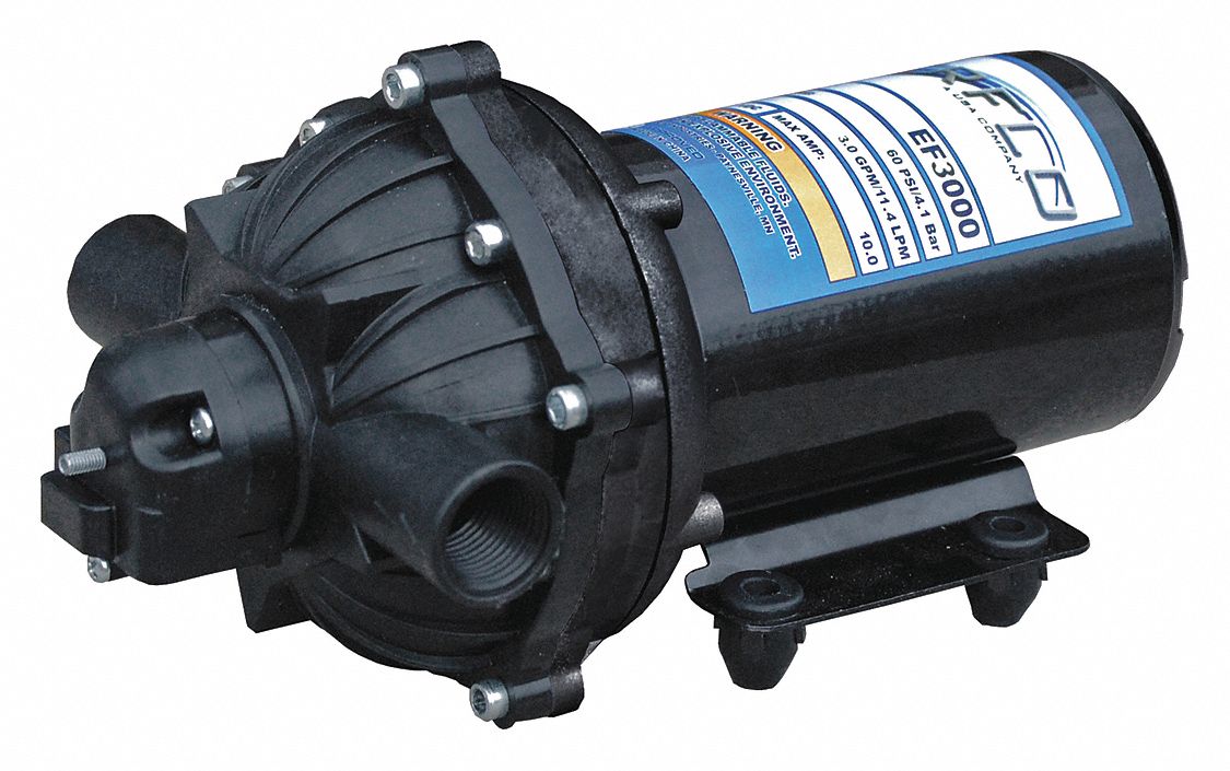Electric Sprayer Pump: 1/2 in FNPT, 12V DC, 3 gpm Max. Flow, 60 psi Max. Pressure - Pumps