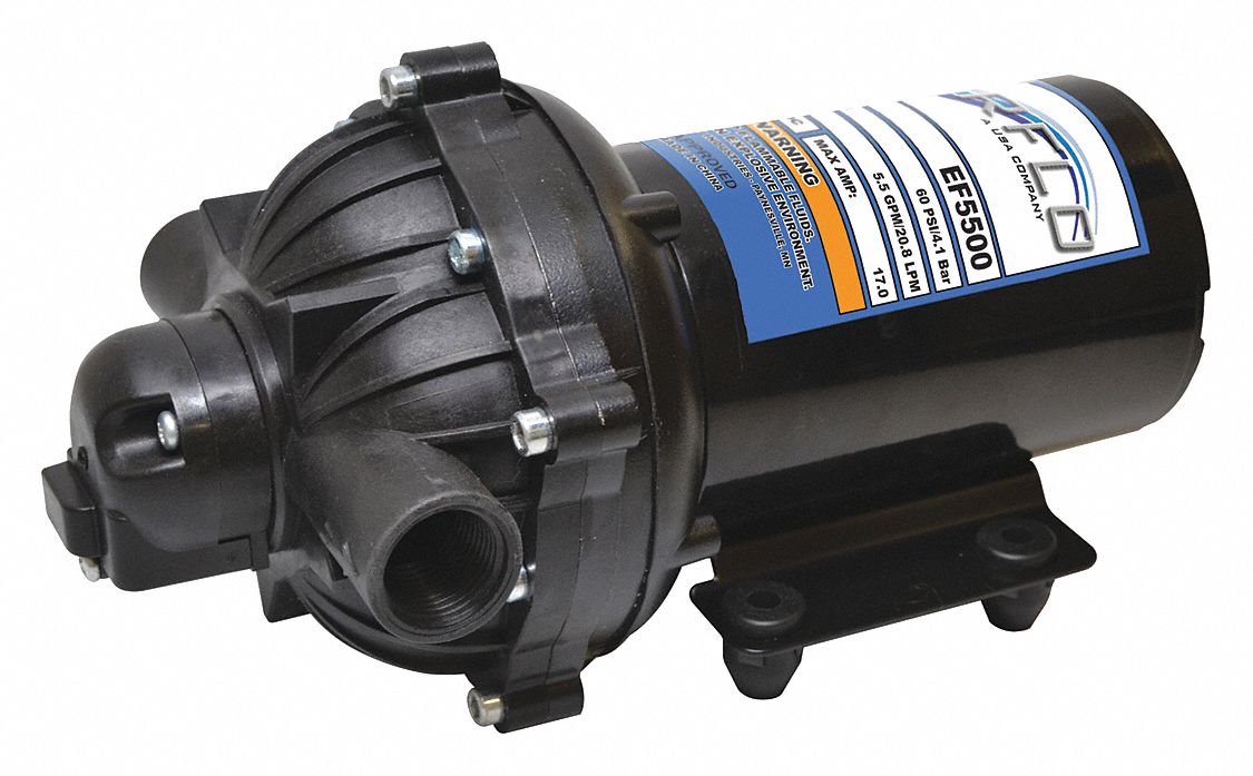 Electric Sprayer Pump: 1/2 in FNPT, 12V DC, 5.5 gpm Max. Flow, 60 psi Max. Pressure - Pumps