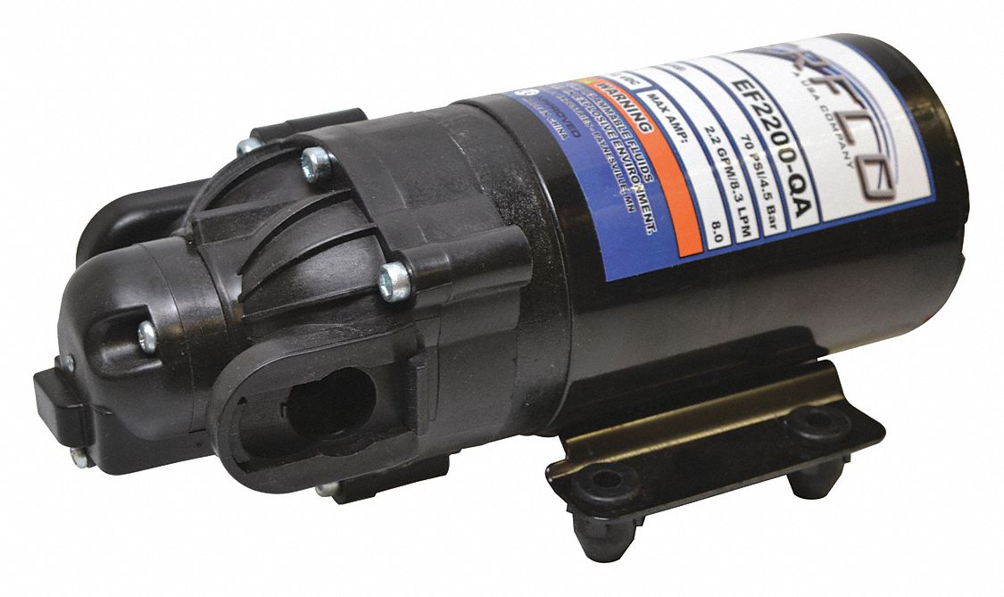 Electric Sprayer Pump: 3/4 in QC, 12V DC, 2.2 gpm Max. Flow, 70 psi Max. Pressure - Pumps