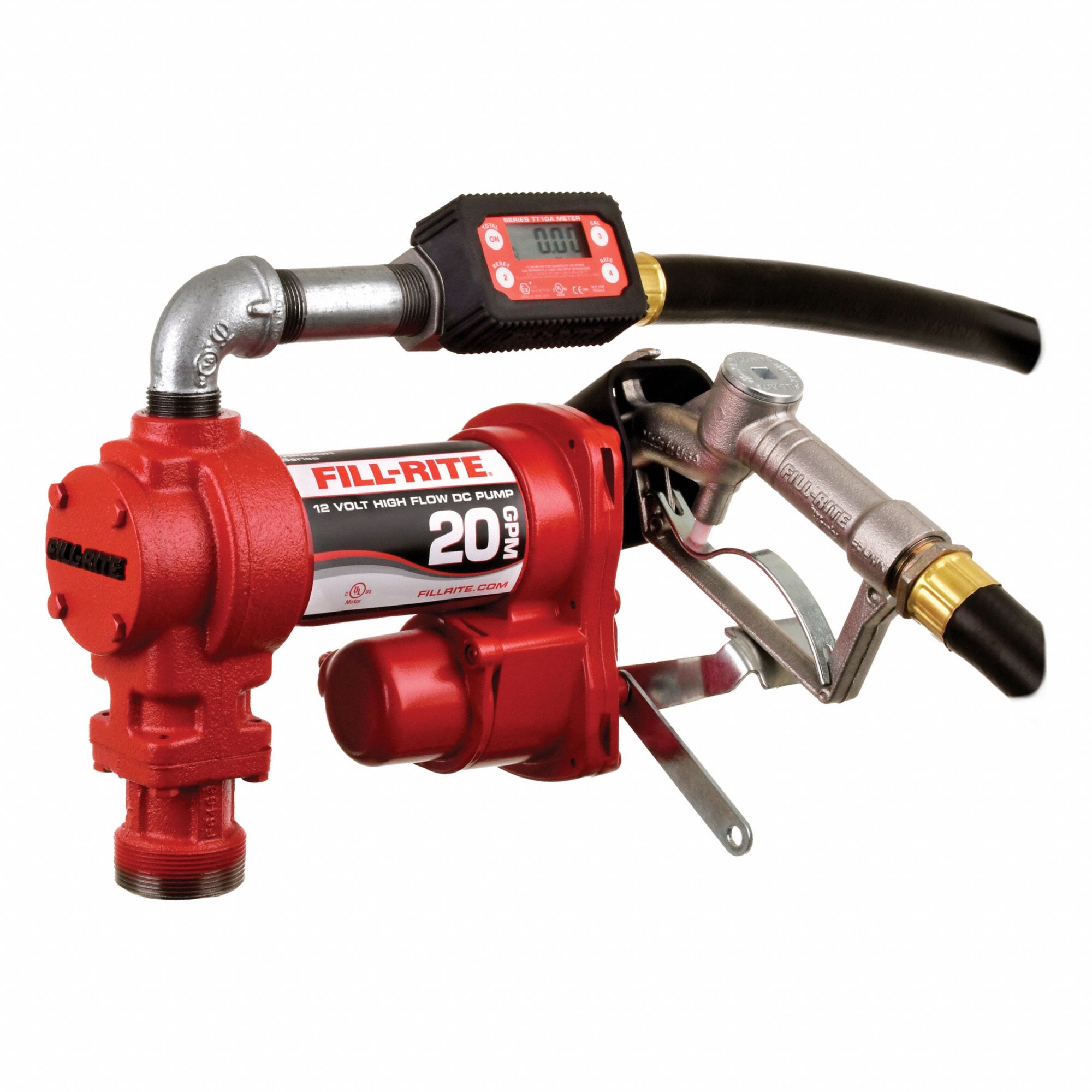 Electric Drum Pump: 12 V DC, 1/4 hp HP, 20 gpm Max. Flow Rate, Cast Iron, Bung, Manual