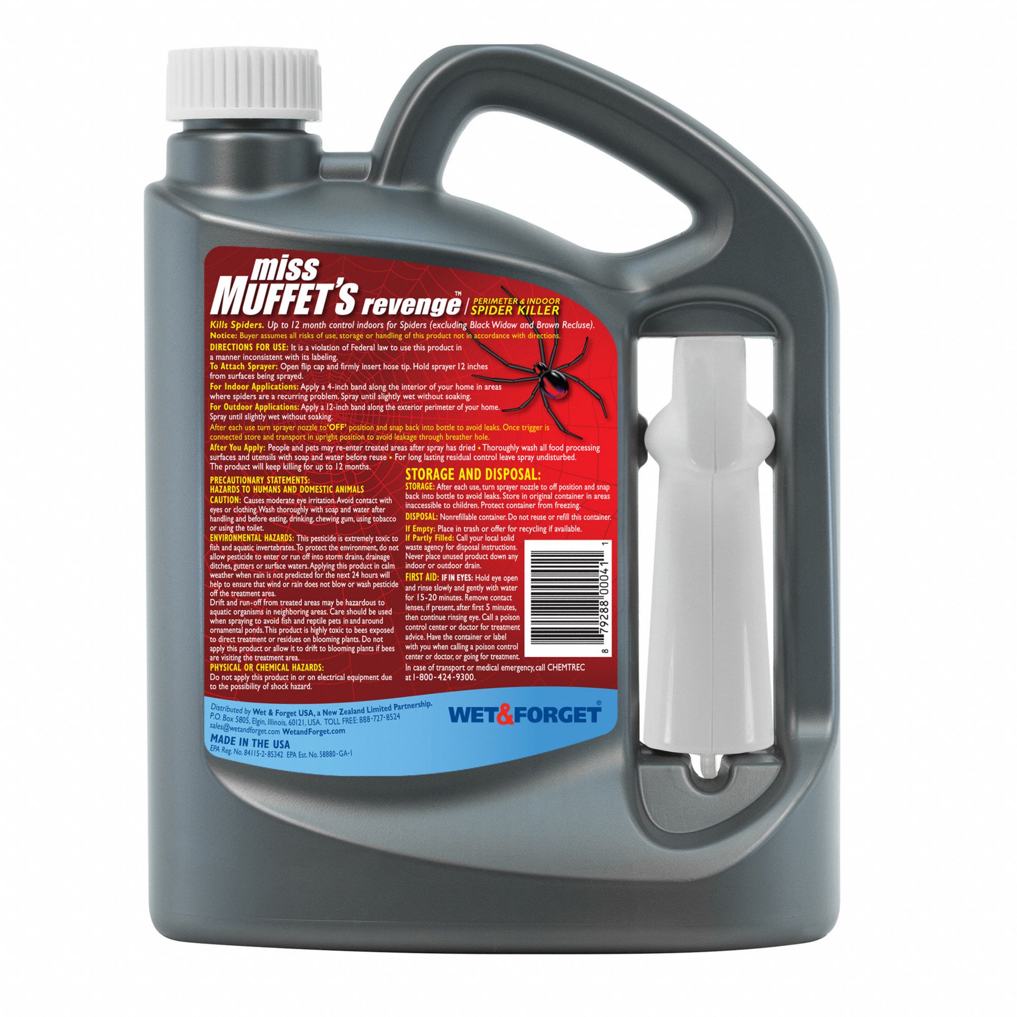 WET AND FORGET Spider Killer And Prevention Liquid Spray Bifenthrin   416L07 1