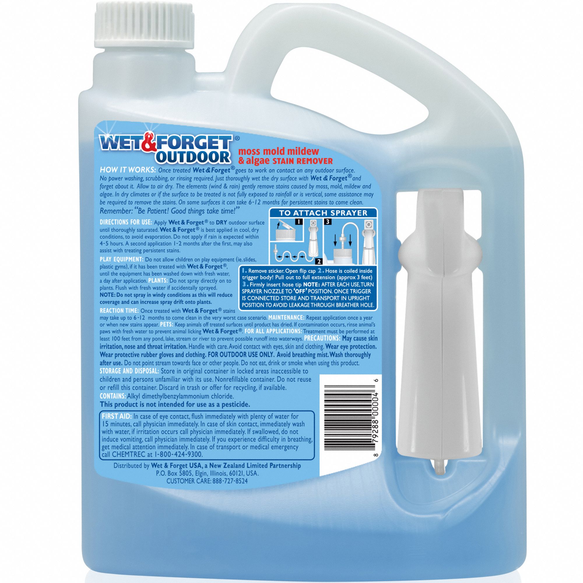 WET AND Mold, Moss, Algae, Mildew Remover, 64 oz Trigger Spray