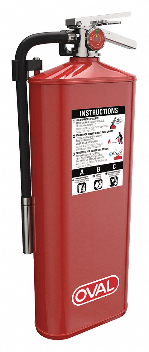 Fire Extinguisher: Monoammonium Phosphate, ABC, 10 lb Capacity, 4A:80B:C, Dry Chemical