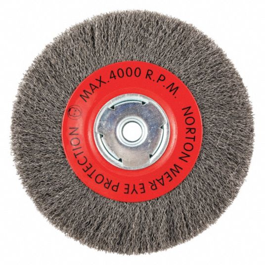 Crimped Steel, 8 in Dia x 1 in Wd, Wire Wheel Brush - 416L86