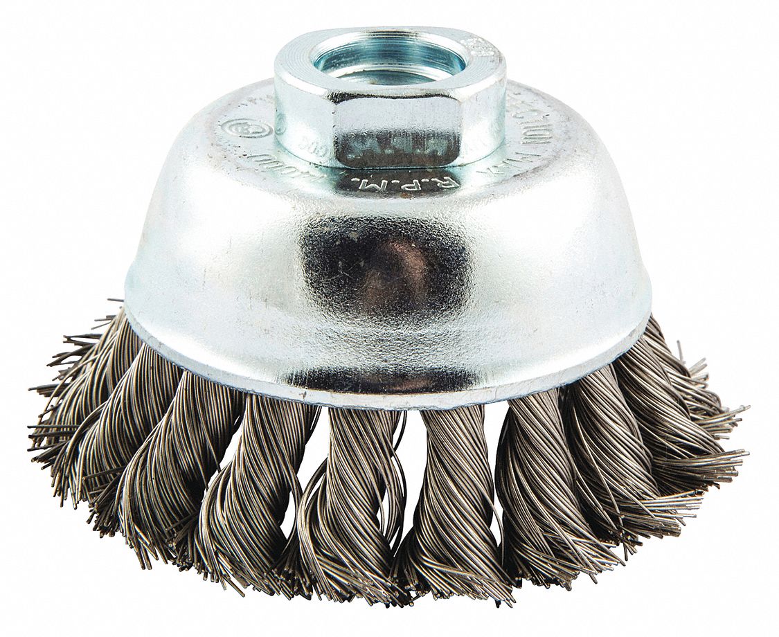 4″ x 5/8″–11 Knot Cup Brush (Stainless Steel)