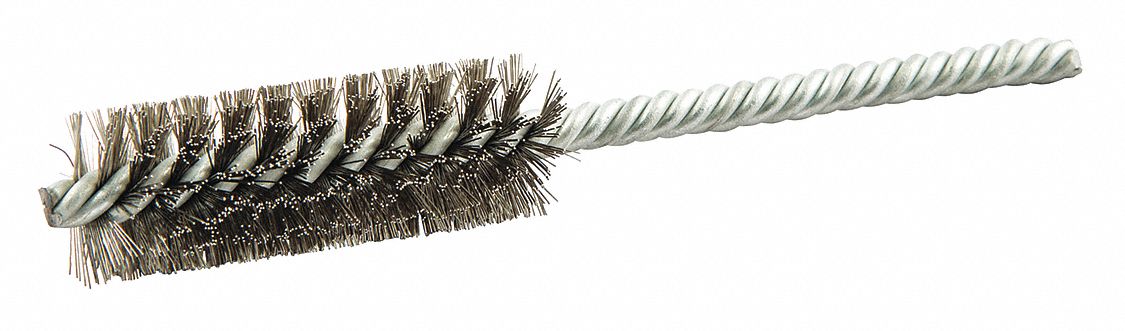 DOUBLE SPIRAL TUBE BRUSH, DOUBLE STEM, CARBON STEEL, ¾ IN DIAMETER, 0.01 IN FILL DIAMETER