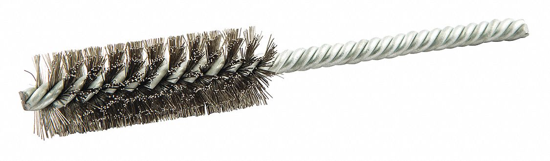 DOUBLE SPIRAL TUBE BRUSH,3/4 IN BUSH DIA