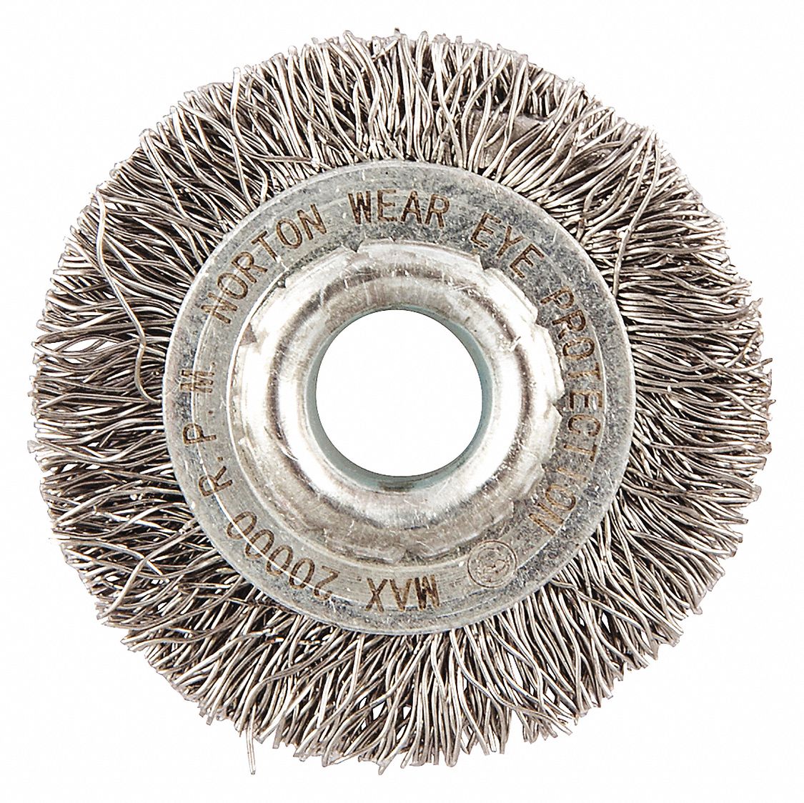 NORTON, 1 in Brush Dia., 5/16 in Arbor Hole, Wire Wheel Brush 416M95