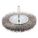WIRE WHEEL BRUSH, CRIMPED STEEL, 3 IN DIAMETER X 7/16 IN W, ¼ IN SHANK, 0.008 IN FILL