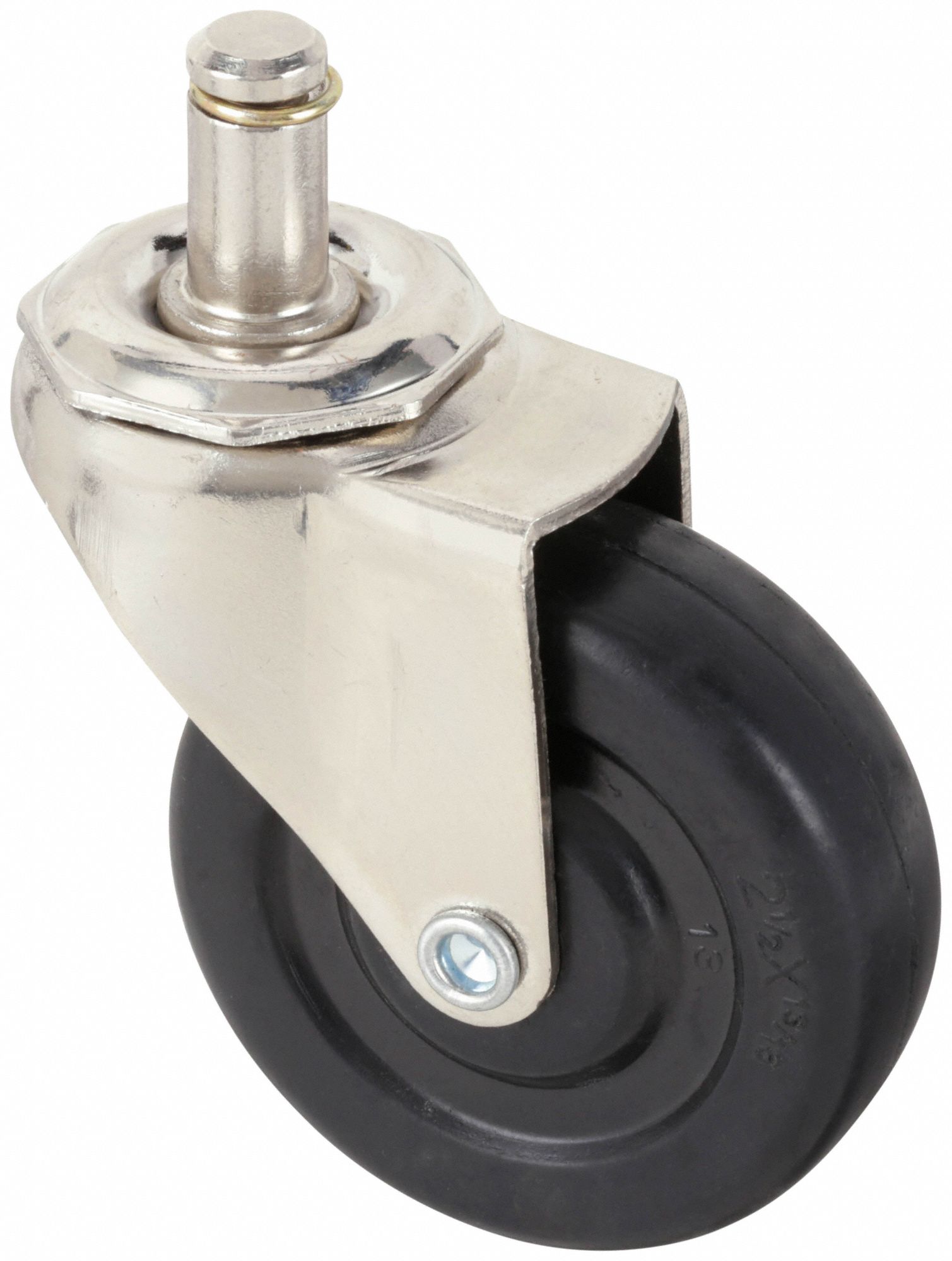GENERAL PURPOSE FRICTION-RING STEM CASTER, 2½ IN WHEEL DIAMETER, 75 LB, SWIVEL CASTER