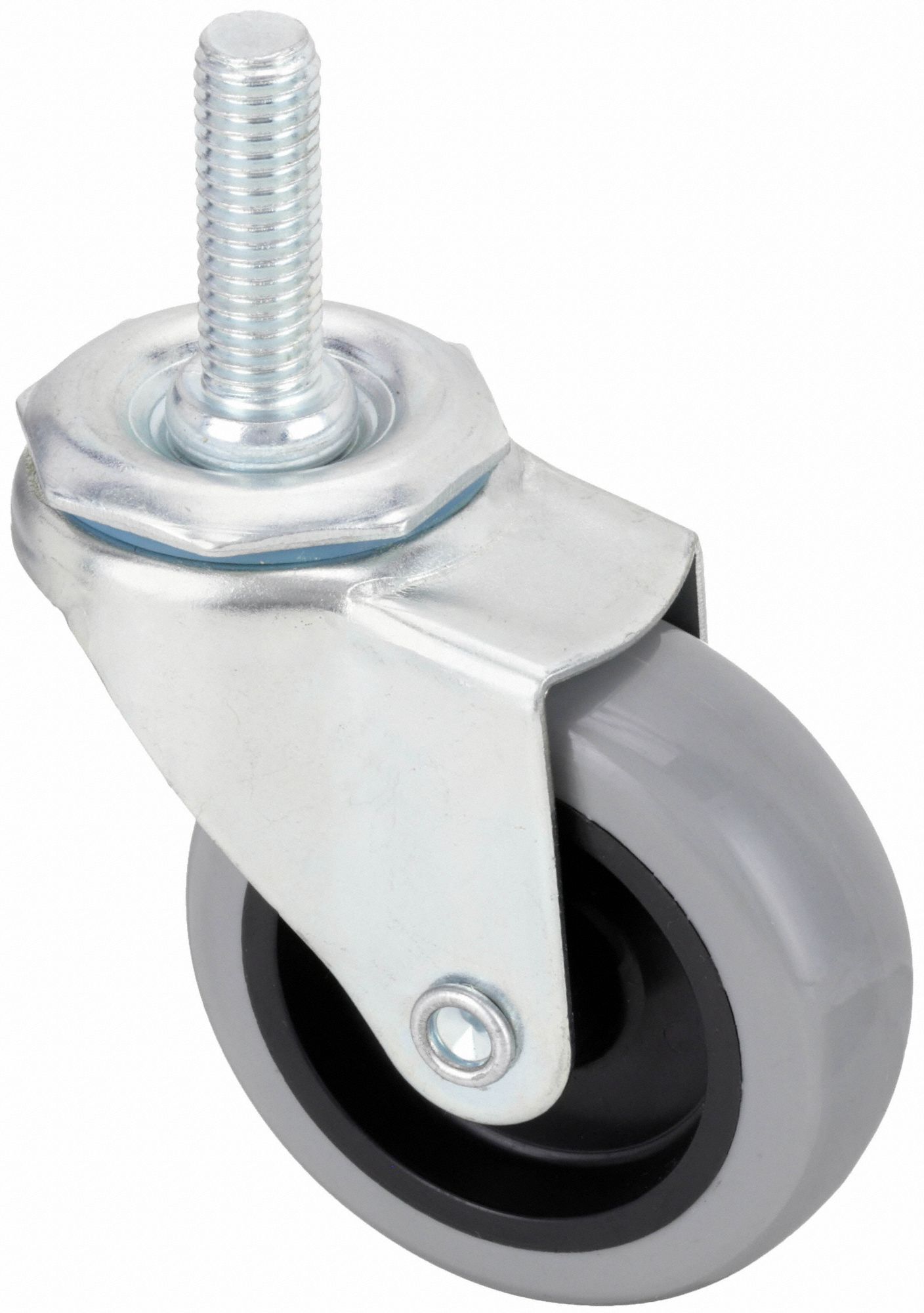 Stem Caster: Swivel, 3 in Wheel Dia., 1 in Wheel Wd, Polyurethane, 1 1/2 in Stem Lg