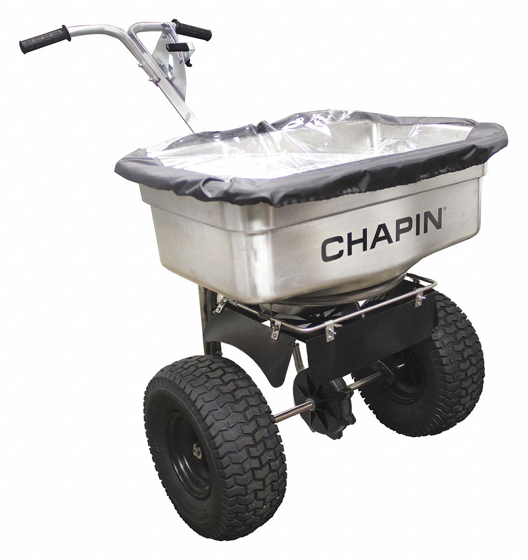 CHAPIN Broadcast Spreader, 100 lb Capacity, Pneumatic ...