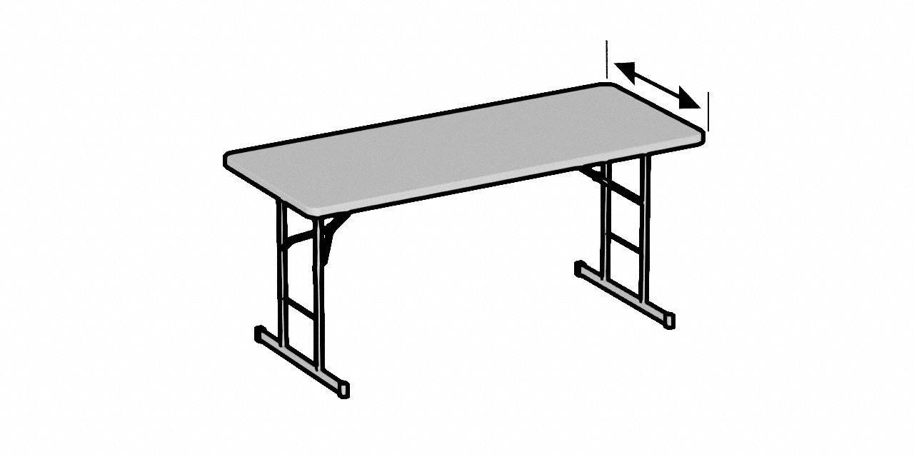 ABILITY ONE, Rectangle Table Shape, Platinum Tabletop, Folding