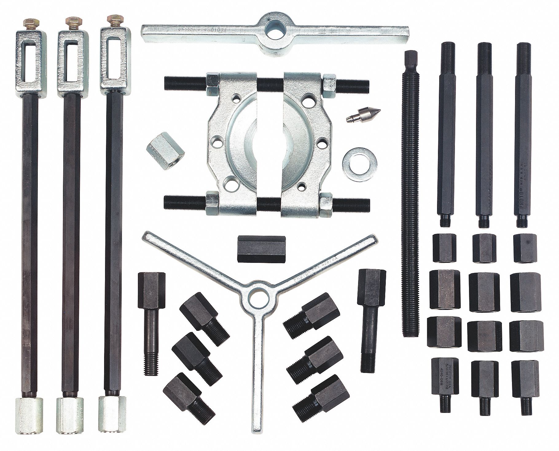 PROTO Puller Set 43 Pieces, 6 Jaws, 22, 0 to 11, Pressure Pad Jaw