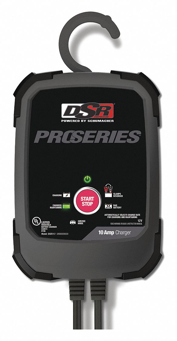 BATTERY CHARGER, CHARGING/MAINTAINING, AUTOMOTIVE, FOR AGM/GEL/LEAD ACID, SMART, 10 A AT 12V