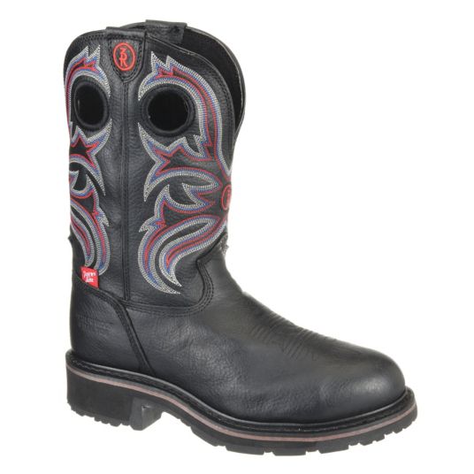 TONY LAMA BOOT CO. Western Boot, 11, EE, Men's, Black, Steel Toe Type