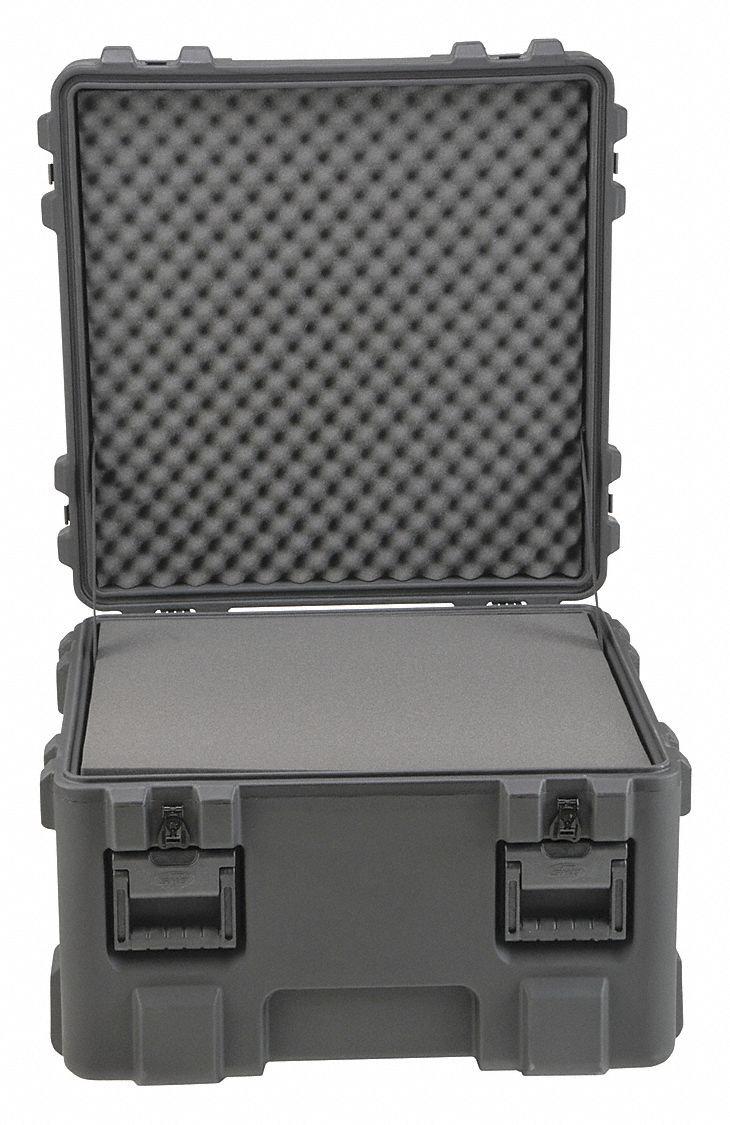 Protective Case: 27 in x 27 in x 27 in Inside, Solid, Black, No Wheels, 60 lb Wt, IP67