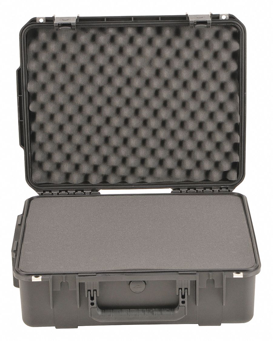 Protective Case: 15 1/2 in x 20 1/2 in x 7 5/8 in Inside, Pick and Pluck, Black, Mobile, Plastic