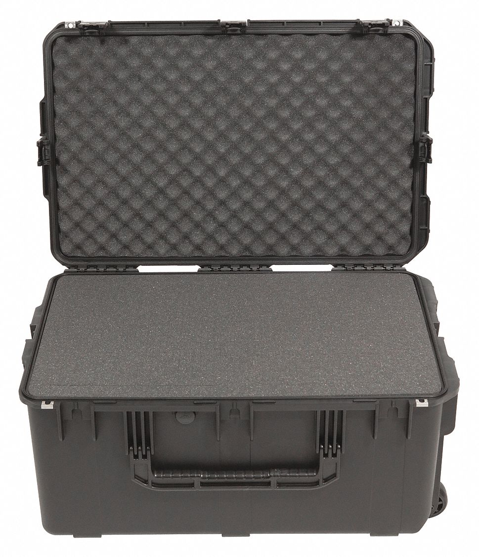 Protective Case: 18 in x 29 in x 14 in Inside, Pick and Pluck, Black, 2 Wheels, 29 lb Wt, IP67