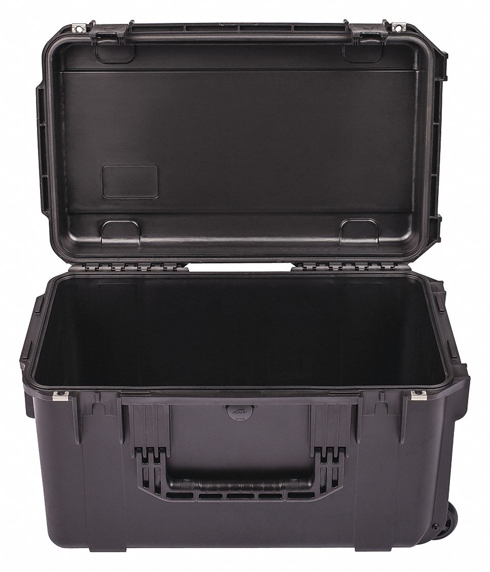 Protective Case: 13 in x 22 in x 12 in Inside, Black, 2 Wheels, 16 lb Wt, IP67, Latches