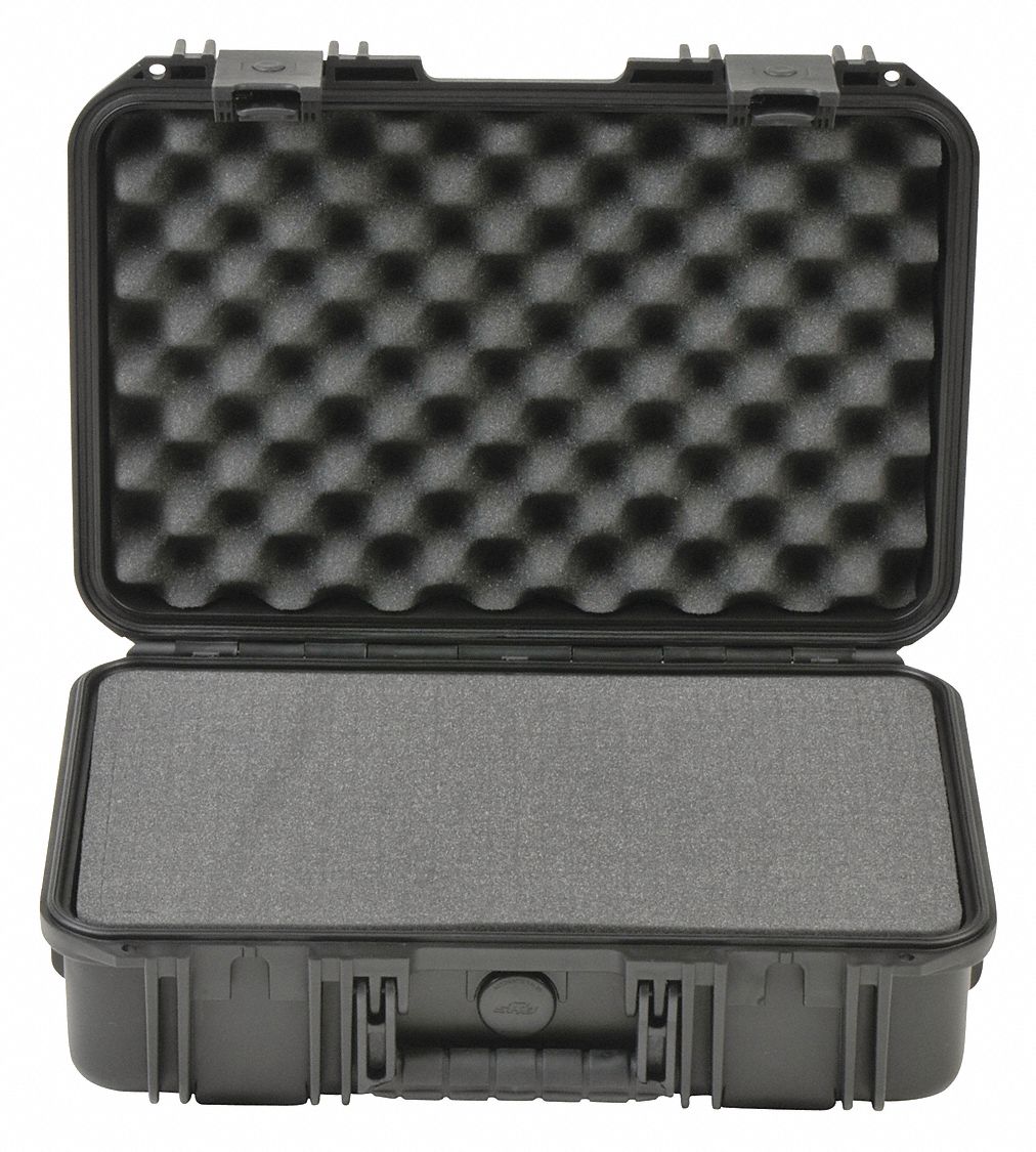 Protective Case: 10 in x 16 in x 5 1/2 in Inside, Pick and Pluck, Black, Stationary, 5 lb Wt