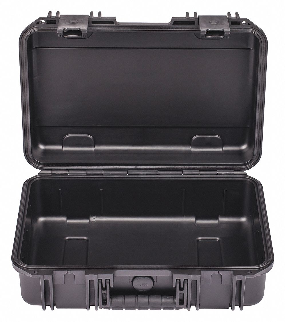 Protective Case: 10 in x 16 in x 5 1/2 in Inside, No Foam, Black, Stationary, 5 lb Wt, No Wheels