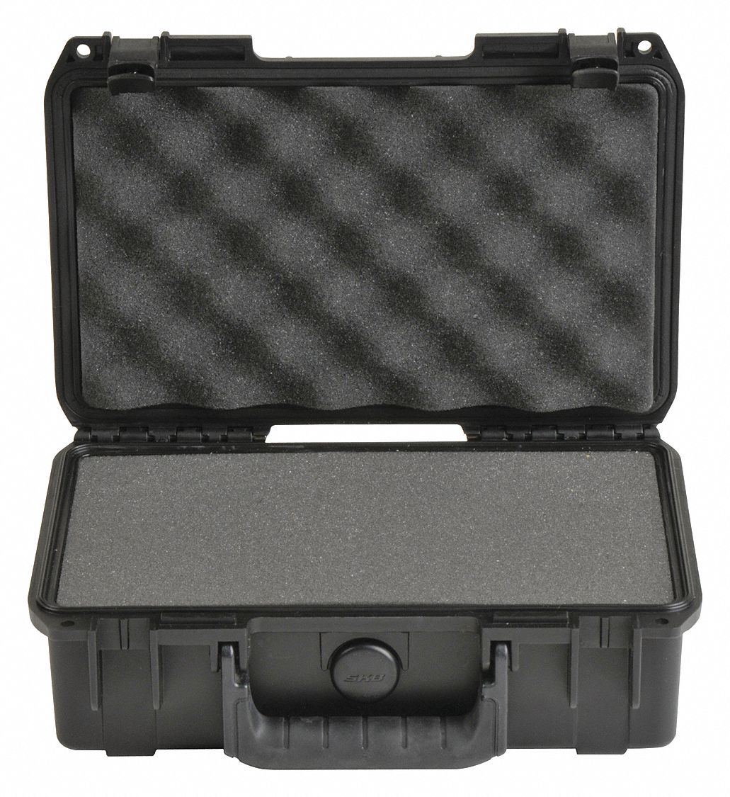 Protective Case: 6 1/8 in x 10 3/4 in x 3 1/4 in Inside, Pick and Pluck, Black, Stationary