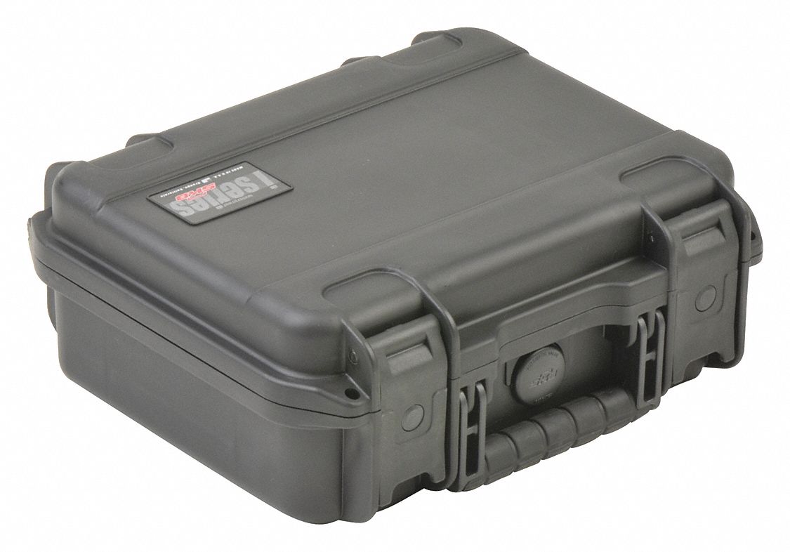 Protective Case: 9 in x 12 in x 4 1/2 in Inside, No Foam, Black, Stationary, 3 lb Wt, No Wheels