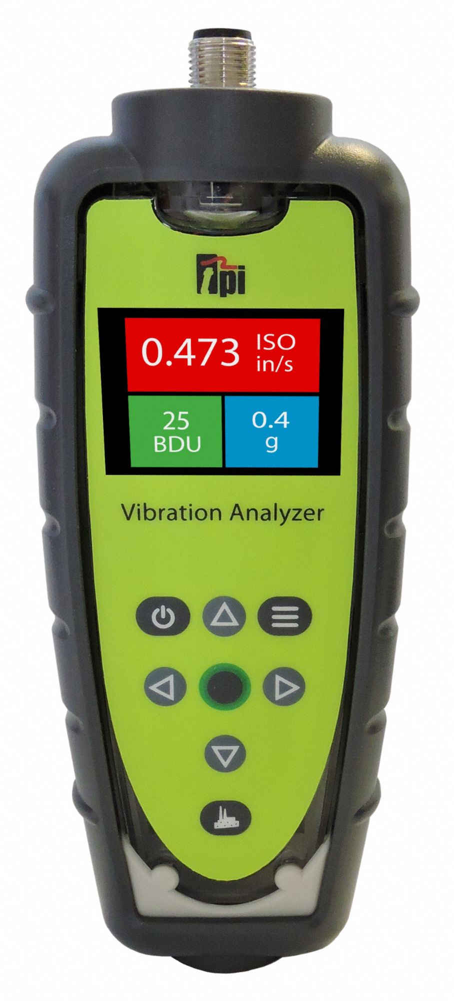 TEST PRODUCTS INTL. Vibration Tester w/ Cert of Calibration: Digital Display, OLED, +/-5% Accuracy (MPN 9084CRT). Key specifications — Brand: TEST PRODUCTS INTL.; Accuracy: +/-5%; Includes: Carry Case; Digital Display Screen Type: OLED; Frequency Ranges: 10 Hz to 1 kHz (g); Certificate of Calibration: Included.