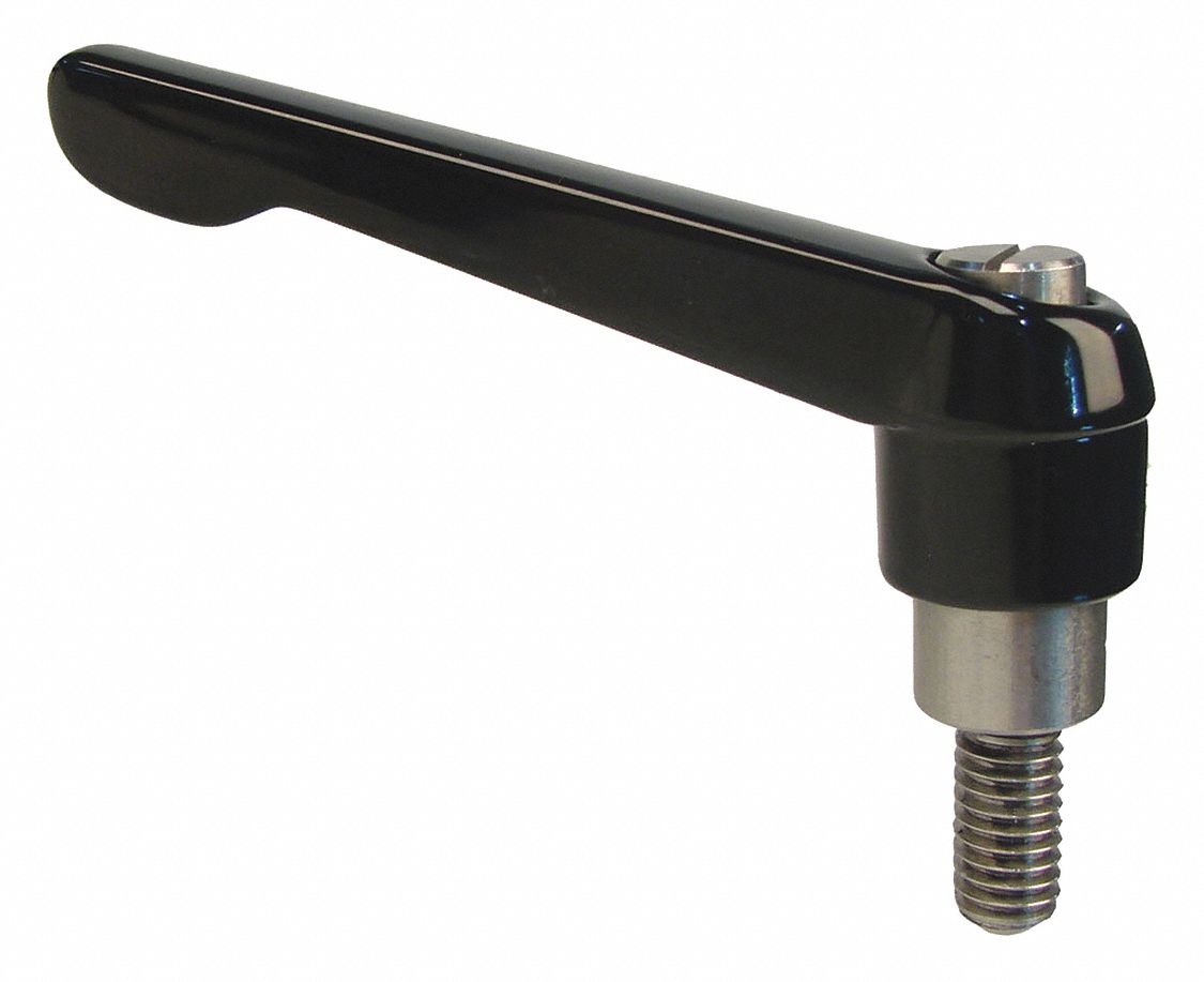 APPROVED VENDOR Adjustable Handle: Teardrop, Zinc Handle, M10 Thread Size,  29.97mm Stud Lg/Tap Dp