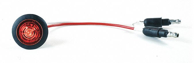 Clearance Marker Light: Clearance Light, LED, Round, Surface Mount, Red, Grommet, PC SAE Lens