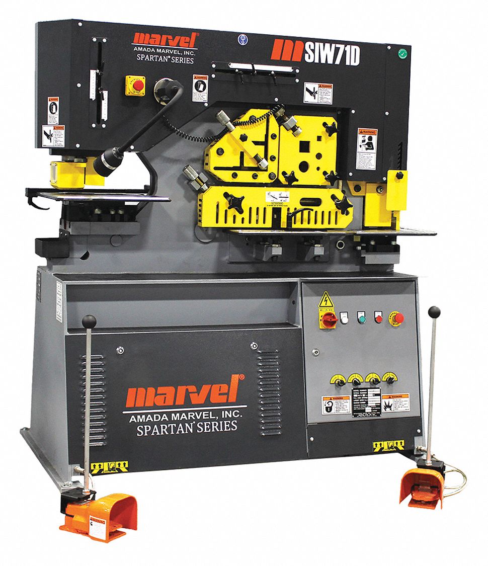 Ironworker: 230V AC /Three-Phase, 5 Stations, 71 Tonf Hydraulic Force, 21 A Current, MSIW71D