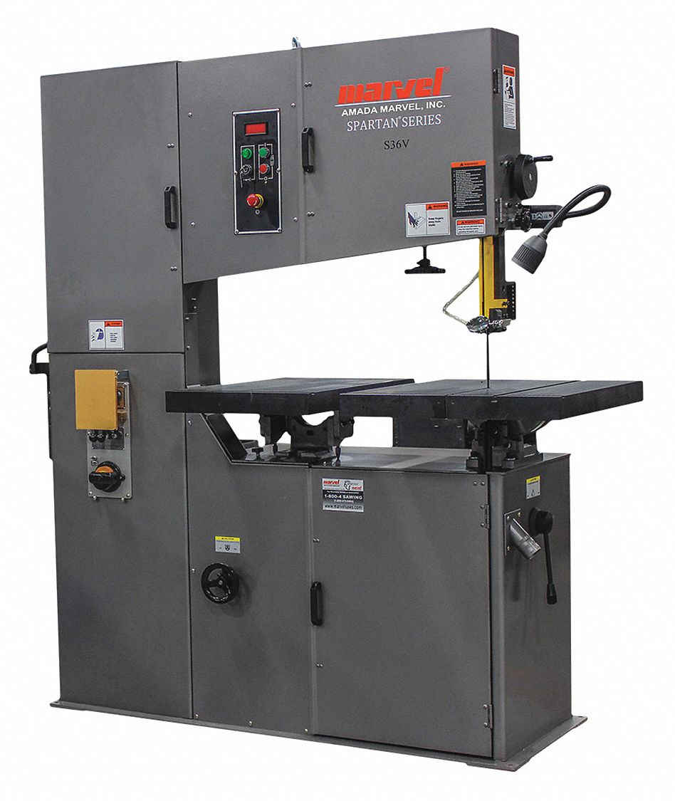 Band Saw: 36 in Throat Dp - Vertical, 50 to 415, 10° Left to 45° Right, 11.8 A, 3 Phase