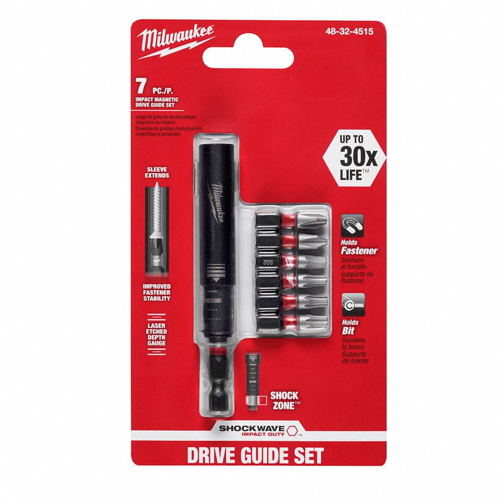 MILWAUKEE, Drive Guide Set, 7 No. of Pieces, Drive