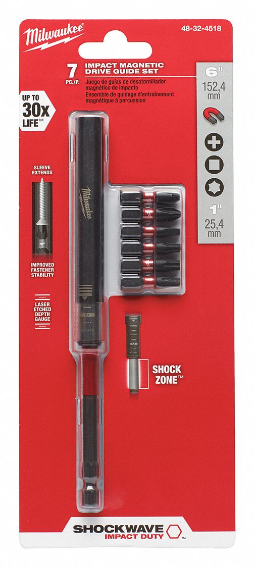 Drive Guide,1/4" Hex Shank Sz,Magnetic