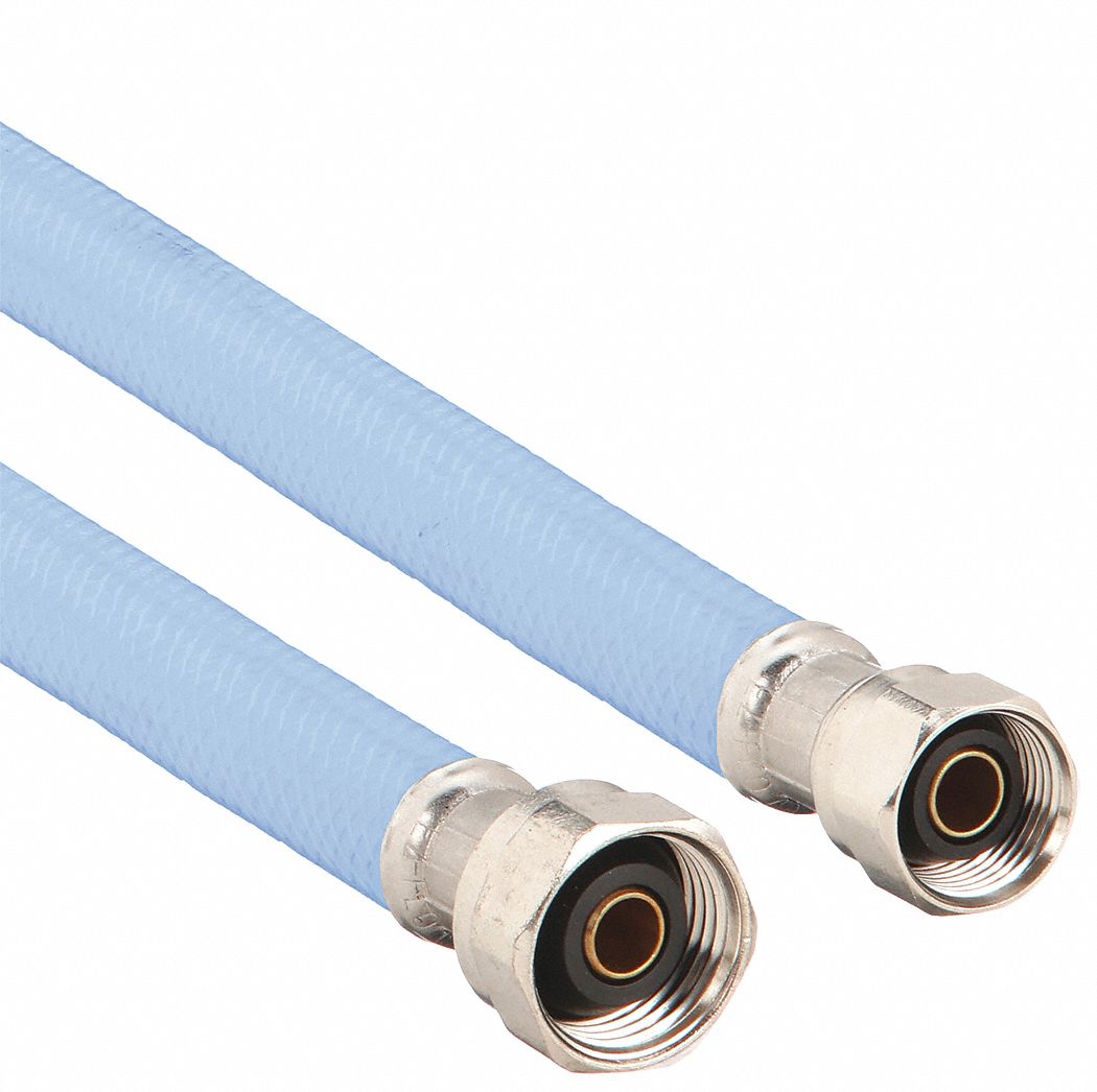 Water Connector: 1/8 in Hose Inside Dia., 6 ft Hose Lg, 40° to 150°F, PVC, PVC