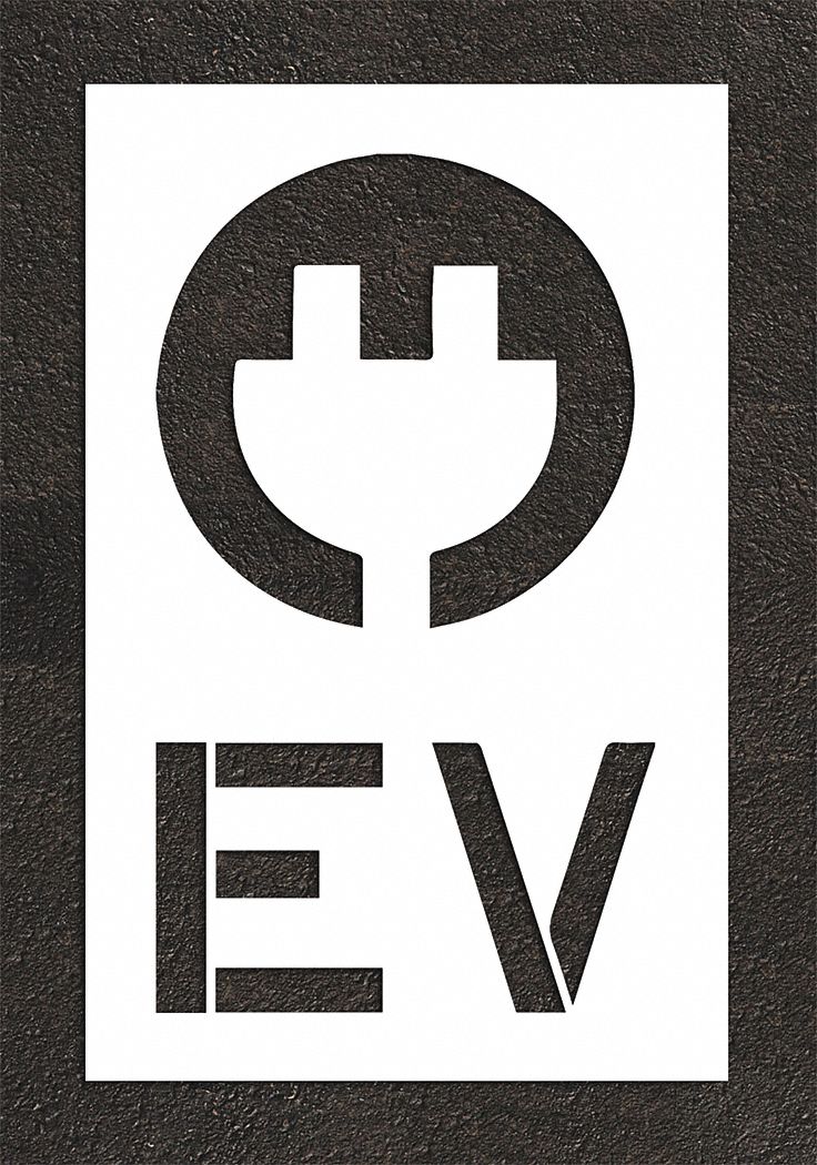 Ev Letters/Plug, 56 in Overall Ht, Pavement Stencil - 419Y94|STL-108 ...