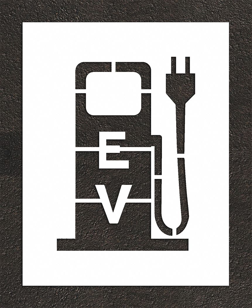 Individual Stencil: Parking Lot Symbols, 32 in Overall Ht, 25 in Overall Wd, 0.125 in Thick
