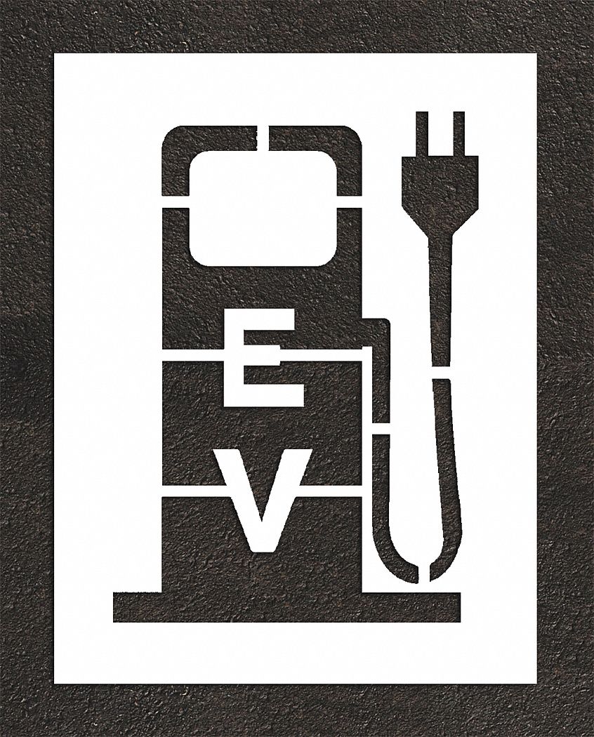 Individual Stencil: Parking Lot Symbols, 44 in Overall Ht, 34 in Overall Wd, 0.063 in Thick