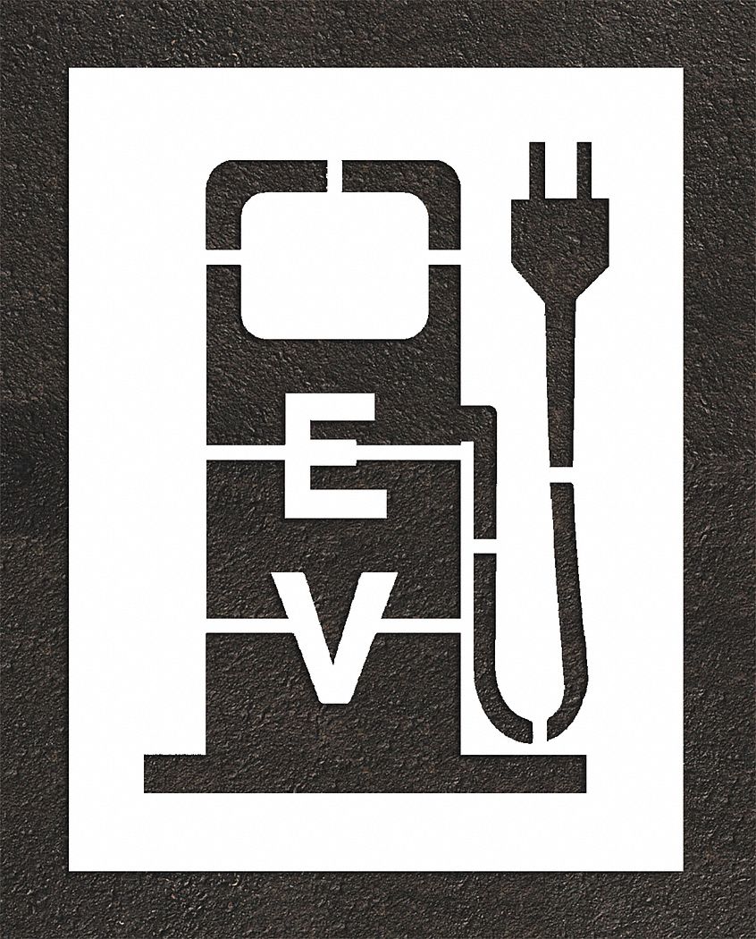Individual Stencil: Parking Lot Symbols, 44 in Overall Ht, 34 in Overall Wd, 0.125 in Thick