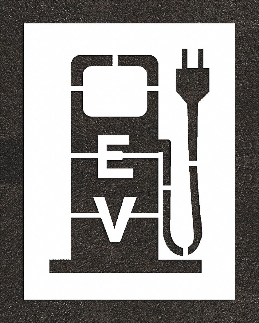 Individual Stencil: Parking Lot Symbols, 58 in Overall Ht, 42 in Overall Wd, 0.125 in Thick