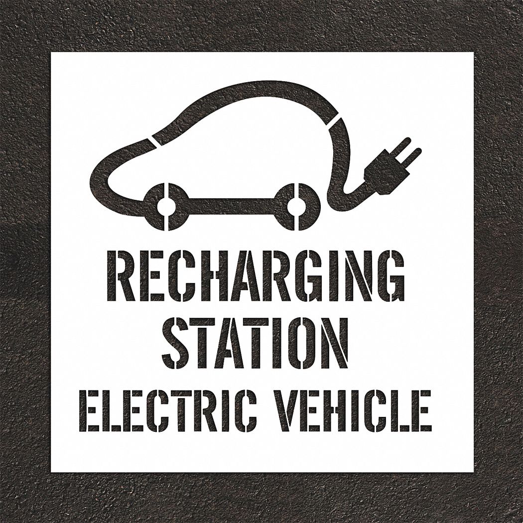 Individual Stencil: Parking Lot Symbols, 77 in Overall Ht, 77 in Overall Wd, 0.063 in Thick