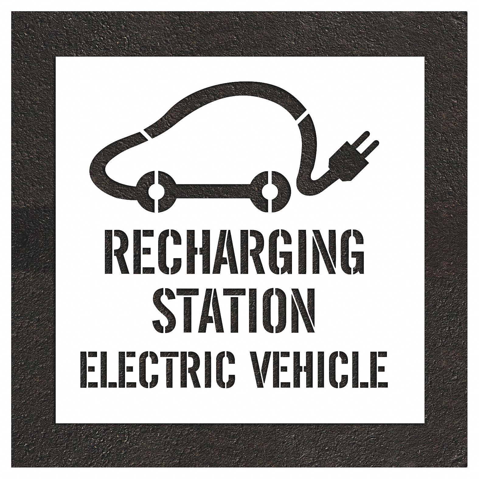 Individual Stencil: Parking Lot Symbols, 77 in Overall Ht, 77 in Overall Wd, 0.125 in Thick