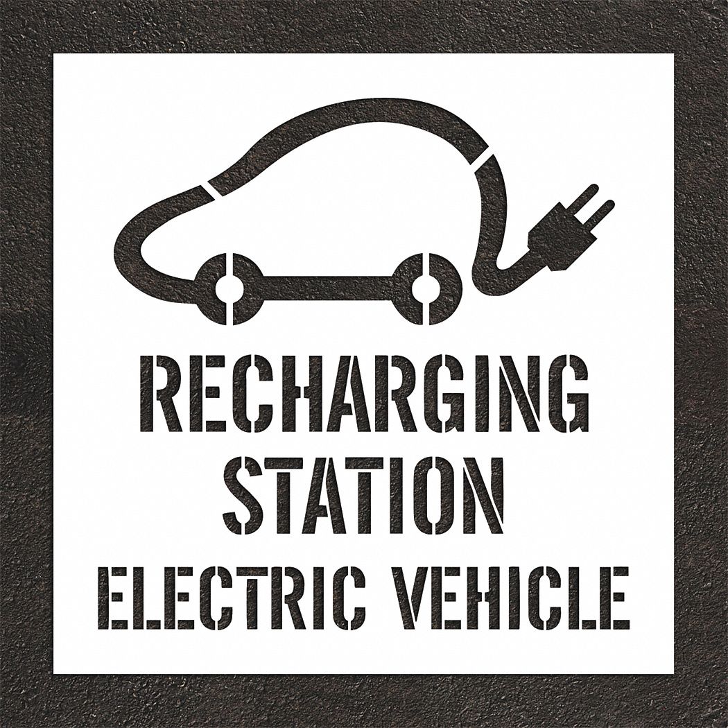 Individual Stencil: Parking Lot Symbols, 56 in Overall Ht, 56 in Overall Wd, 0.063 in Thick
