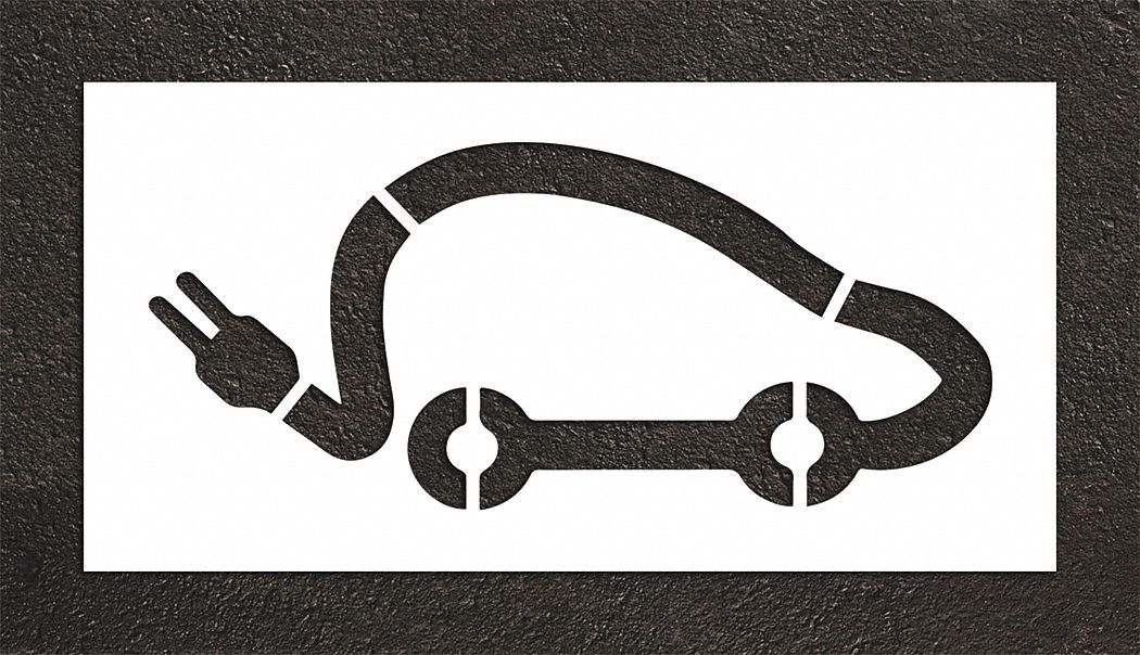 Individual Stencil: Parking Lot Symbols, 32 in Overall Ht, 62 in Overall Wd, 0.125 in Thick